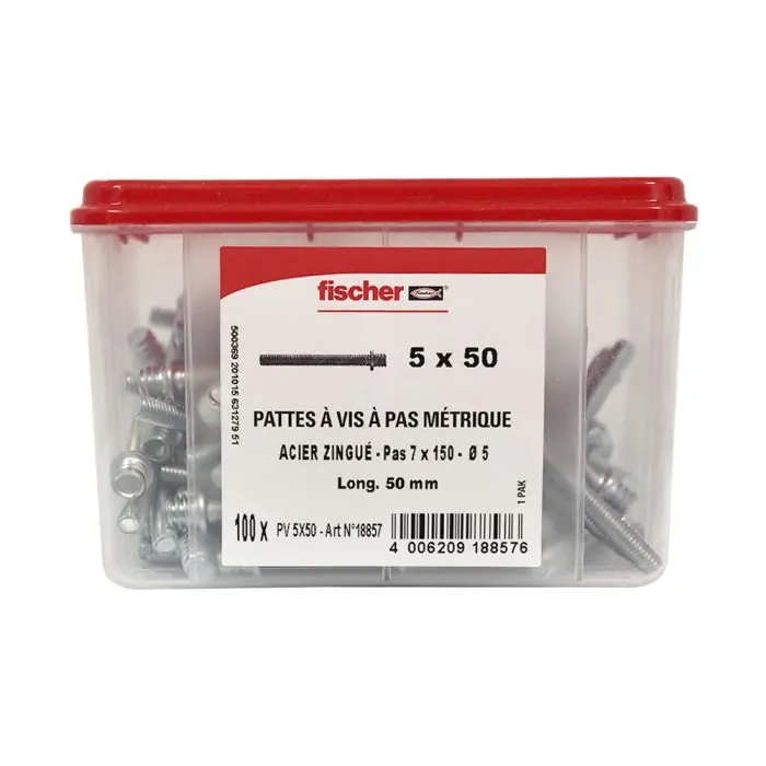 Soldes 100 pattes à vis métaux 7x150 - 5 x 50 mm - Fischer
