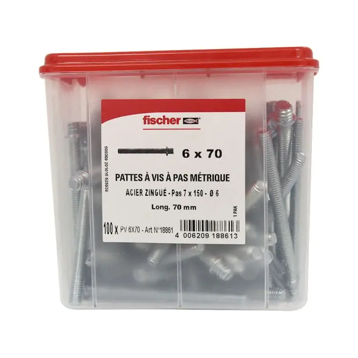 100 pattes à vis métaux 7×150 – 6 x 70 mm – Fischer Meilleur Choix
