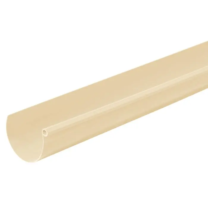 Offre Limitée Profilé gouttière PVC 25 demi-ronde en 2 m - sable - First Plast