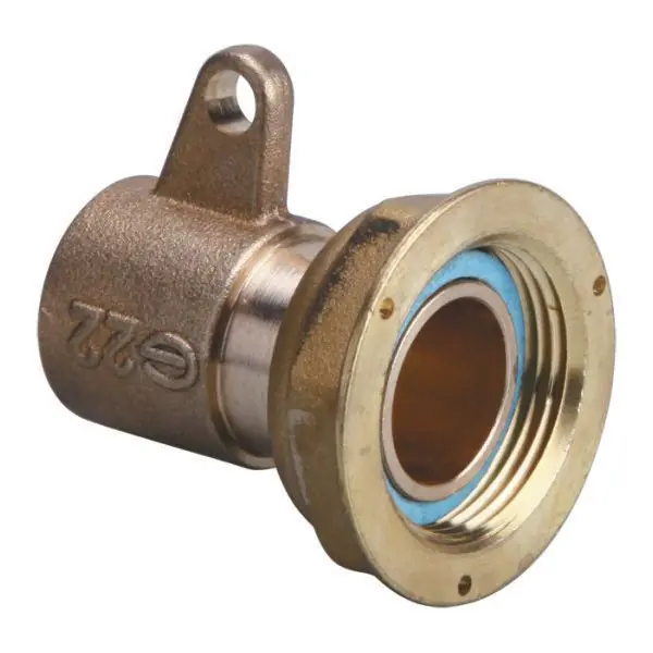 1 Raccord 2 pièces compteur gaz à braser- NF – écrou 6/20 – cuivre Ø22 + fixation – Gurtner Soldes