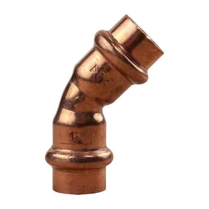 Raccord cuivre à sertir - Courbe 45° Femelle/Femelle Ø14 Prix Cassé