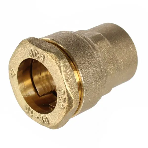 Raccord laiton droit femelle 1"1/4 (33/42) pour tube PE Ø40 - Somatherm Pas Cher
