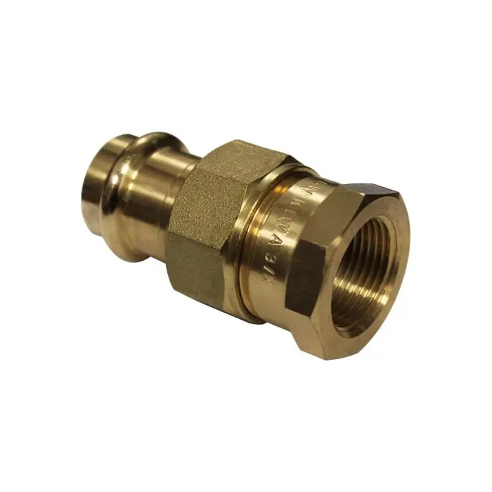 Raccord laiton à sertir et à visser - Union droit FF Ø12x1/2"(15/21) Paiement Sécurisé