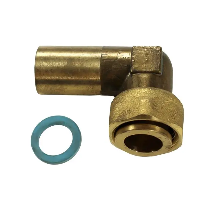 Meilleur Prix Raccord coudé 90° à joint plat gaz - écrou G1/2" - sortie cuivre Ø14 - Gurtner