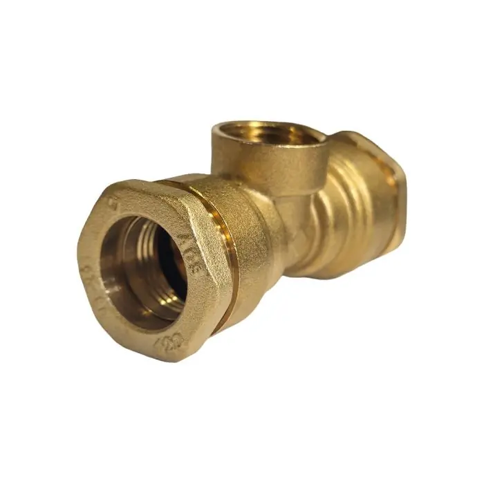 Remise Té laiton femelle 1/2" (15/21) ACS pour tube PE Ø20 - Somatherm