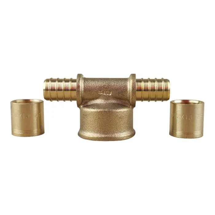 Té PER à glissement sortie Femelle Ø12 – F 1/2&Prime; (12/21) – Ø12 – IBP Bänninger Nouvelle Collection