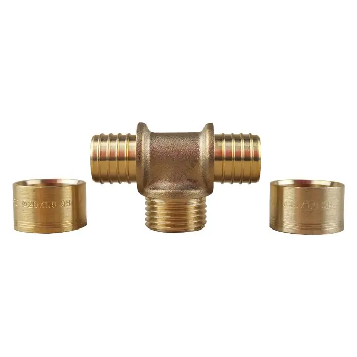 Té à glissement PER Ø20 – Mâle 1/2&Prime; (15/21) – PER Ø20 – IBP Bänninger Prix Choc