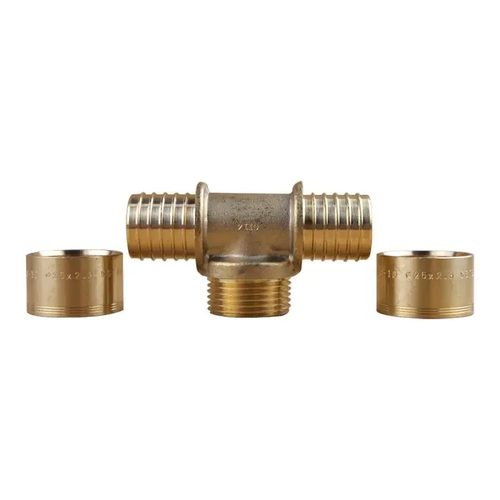Té à glissement PER Ø25 – Mâle 3/4&Prime; (20/27) – PER Ø25 – IBP Bänninger Promotion