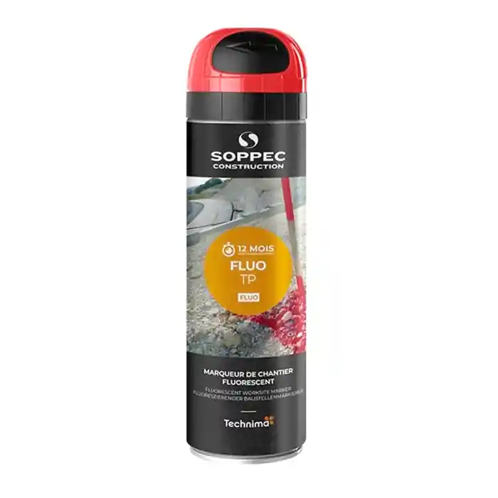 Prix Choc Bombe à tracer chantier FLUO TP – Rouge 500ml