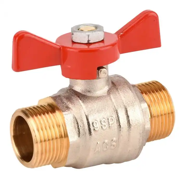 Vanne à sphère PN40 ACS Manette Papillon rouge Mâle/Mâle 3/8"(12x17) Super Prix