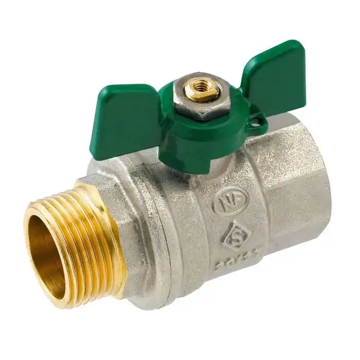 Vanne à sphère NF PN25 Passage Intégral ACS Papillon Vert Mâle/Femelle 3/8" (12/17) SOMATHERM Prix Bas