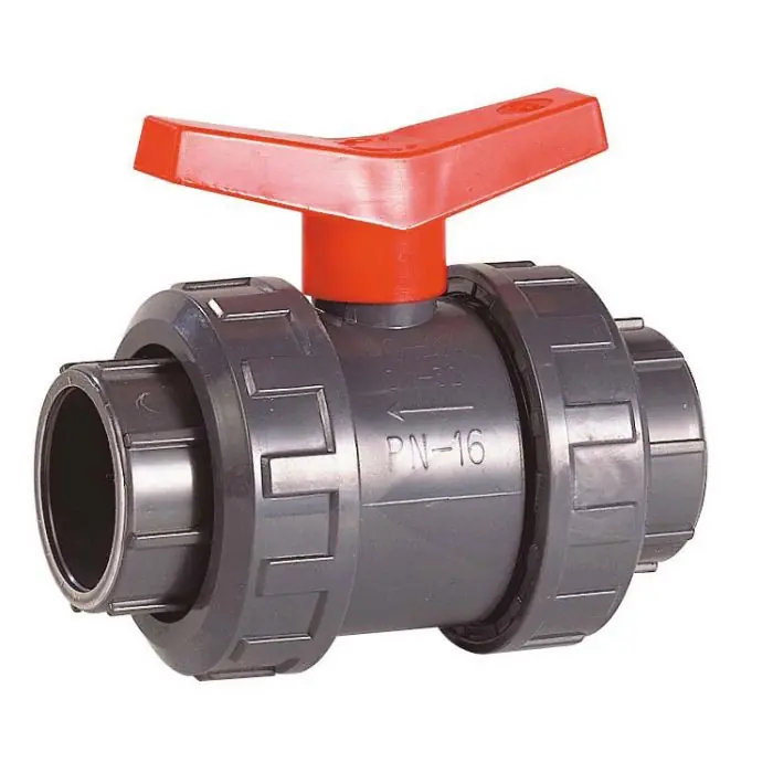 Vanne à sphère PVC à coller Industrie PN16 Ø40 - Manette rouge - Sferaco Meilleur Choix