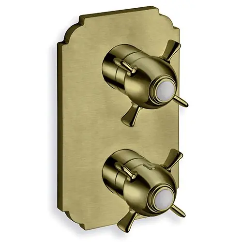 Facade thermostatique douche encastré CHAMBORD Vieux bronze (2 sorties) – Cristina Ondyna XC85292 Bon Marché