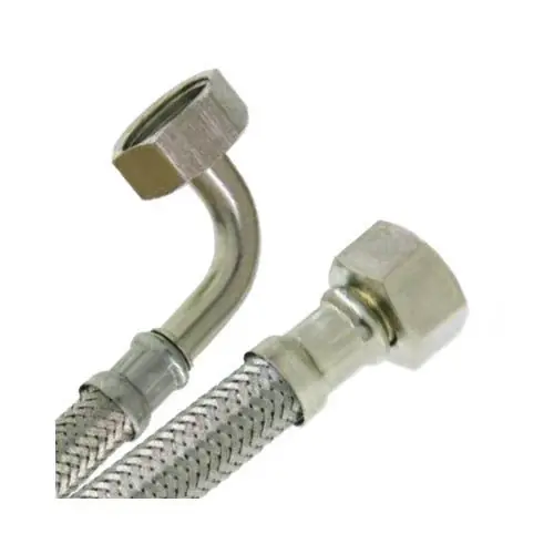 Achat Immédiat Flexible sanitaire Inox Ø8 coudé Femelle écrou libre (15×21) 1/2&Prime; / Ecrou libre (15×21) 1/2&Prime; – longueur 1,20 m