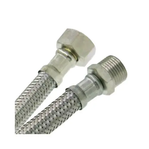 Flexible sanitaire Inox Ø intérieur 8mm – Femelle 3/8&Prime;(12/17) / Mâle 1/2&Prime;(15/21) – longueur 80 cm Nouvelle Collection