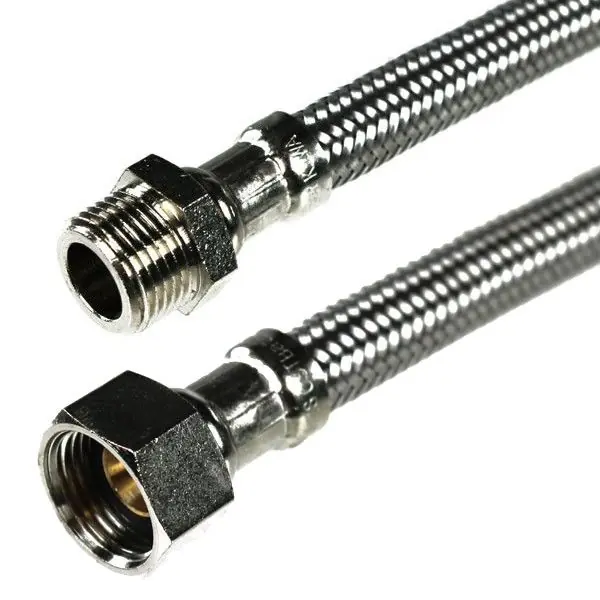 Quantité Limitée Flexible sanitaire Inox Ø intérieur 8mm Femelle 3/8&Prime; (12/17) – Mâle 3/8&Prime; (12/17) – longueur 80 cm