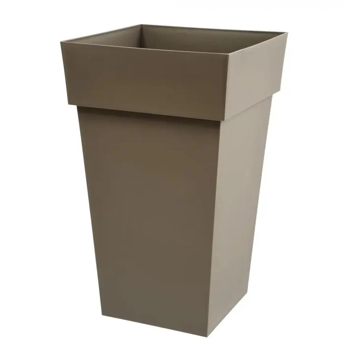 Pas Cher Pot de fleur Toscane POP 39x39x65 cm carré 62L – Taupe