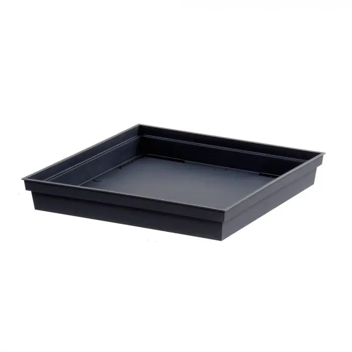 Commander Vite Soucoupe 32,6 x 32,6 x 4,9 cm pour pot de fleur carré Toscane POP – Gris anthracite