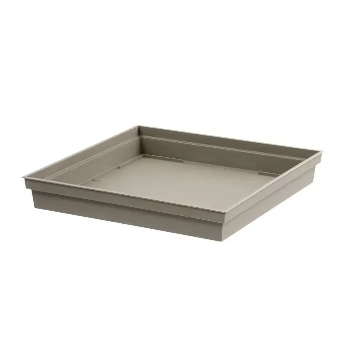Affaire À Saisir Soucoupe 32,6 x 32,6 x 4,9 cm pour pot de fleur carré Toscane POP – Taupe