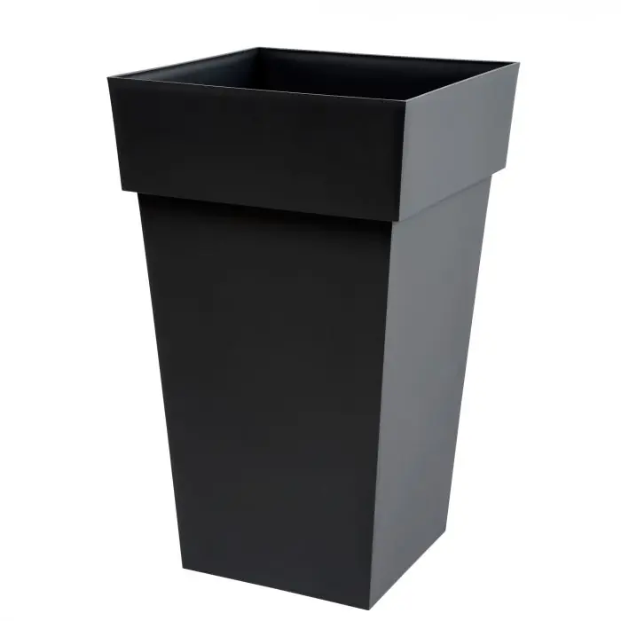 Pot de fleur Toscane POP 39x39x65 cm carré 62L - Gris anthracite Affaire À Saisir