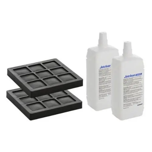 Lot 2 filtres à charbon + 2 liquides de nettoyage buse Geberit AquaClean8000 Dernier Modèle