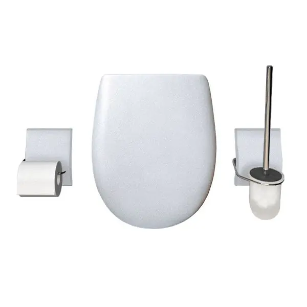 Must-Have Set OLFA accessoires WC Argent Métal Descente assistée et déclipsable