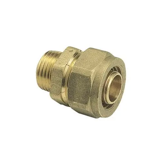 Raccord à compression tube PER Ø16 - Mâle fixe 1/2" (15/21) - Somatherm Haute Qualité