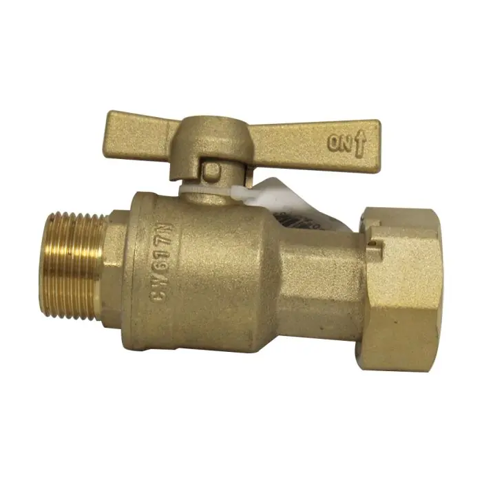 Robinet compteur droit 80 mm mâle 3/4" (20/27) - écrou prisonnier 1" (26/34) - Somatherm Haute Qualité
