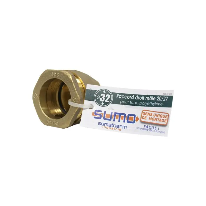 Raccord laiton droit réduit mâle 3/4" (20/27) pour tube PE Ø32 - Somatherm Jusqu'à Épuisement Des Stocks