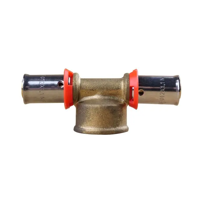 Achat Immédiat Té PER à sertir Ø12 – Femelle 1/2&Prime; (15/21) – Ø12 – IBP Bänninger