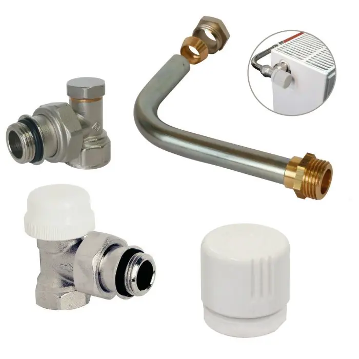 Kit raccordement radiateur avec corps thermostatique - à visser Mâle 1/2" (15/21) - Somatherm Retour Gratuit