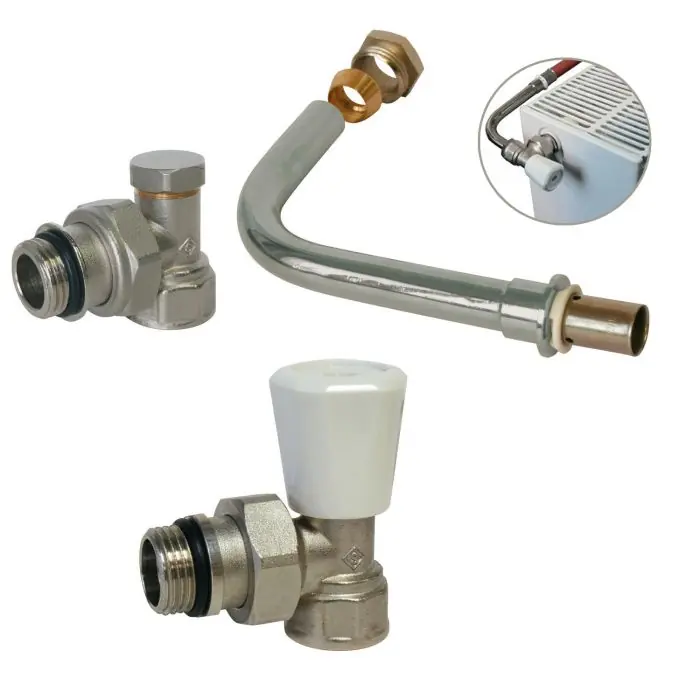 Achat Immédiat Kit raccordement radiateur avec robinet manuel – PER à sertir Ø12 – Somatherm