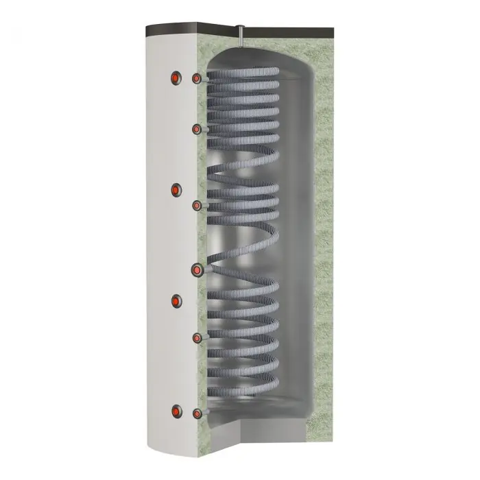 Ballon stockeur CHAUFFAGE + ECS serpentin en inox - 2000 L - Thermador Haute Qualité