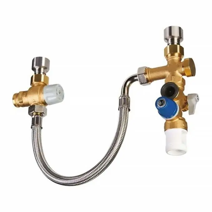 Offre Limitée THERMADOR KMIXVI Kit de sécurité chauffe-eau complet droit laiton brut 3/4"