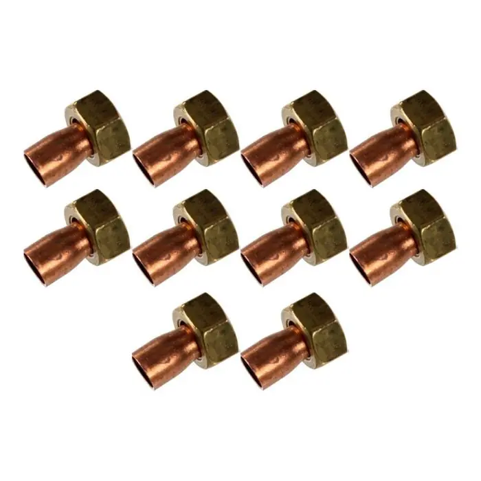 Lot de 10 douilles droites 2 pièces 359 GCL Femelle 1/2" - Ø18mm Dernier Modèle