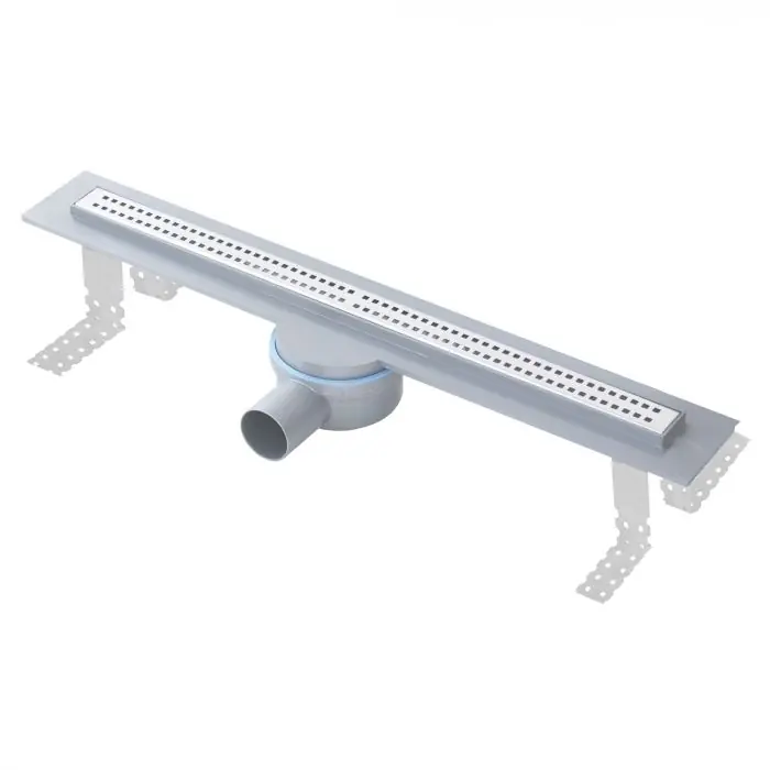 Quantité Limitée Caniveau de douche ABS+Grille Linéa Inox 600×30 mm – Ø50 – Hauteur 70mm