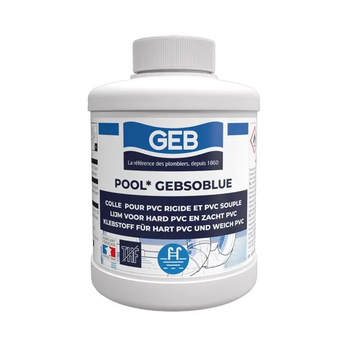 Paiement Sécurisé Colle spéciale piscine GEBSOBLUE – Collage 1h – 250ml