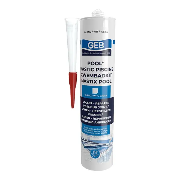 Mastic piscine POOL qualité professionnelle BLANC 290 ml - GEB Remise