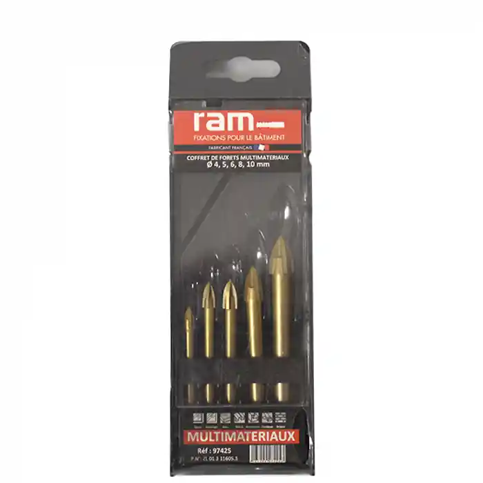 Satisfait Ou Remboursé Coffret de foret carrelage et verre 4, 5, 6, 8 et 10 mm - RAM