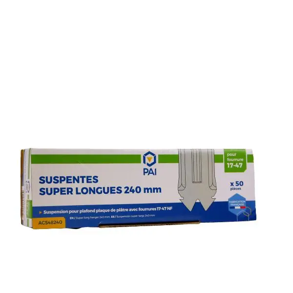 Suspente super longue pour fourrure 17/47 240mm pour fourrure 17/47 boite 50 Expédition Rapide