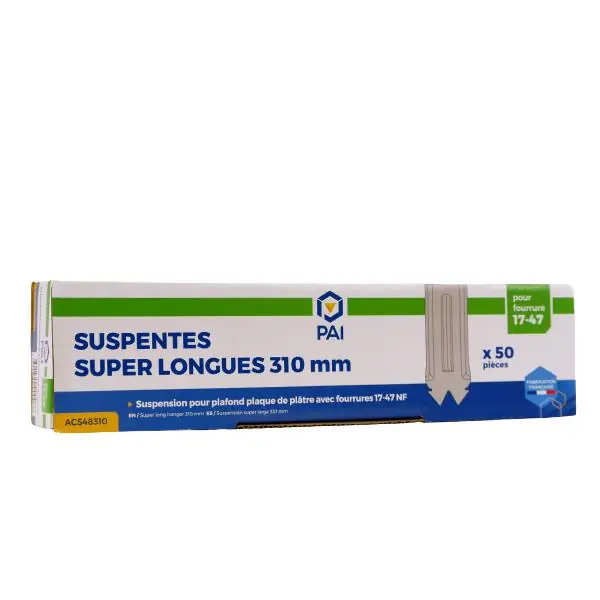 Suspente super longue pour fourrure 17/47 310mm pour fourrure 17/47 boite 50 Soldes