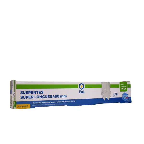Acheter En Ligne Suspente super longue pour fourrure 17/47 480mm pour fourrure 17/47 boite 50