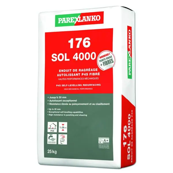 Mortier autolissant ragréage sol 176 SOL 4000 sac 25kg Achat Immédiat