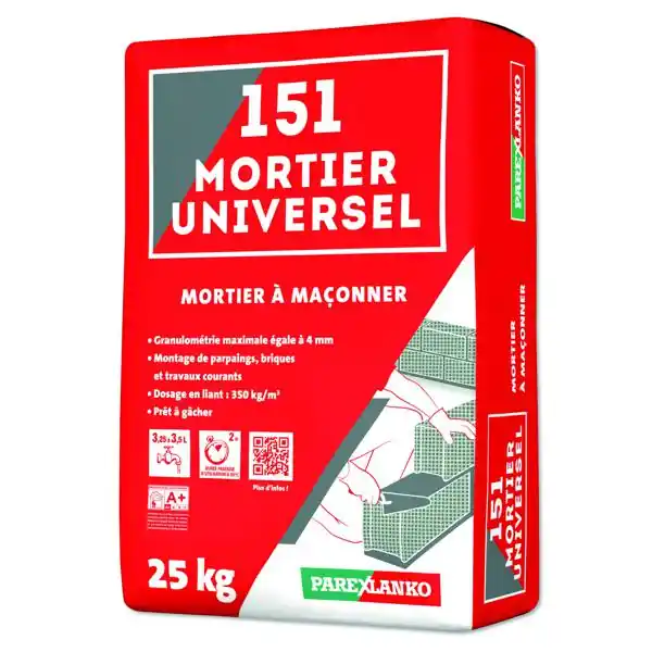 Vente Directe Mortier multi usages 151 MORTIER UNIVERSEL sac 25kg