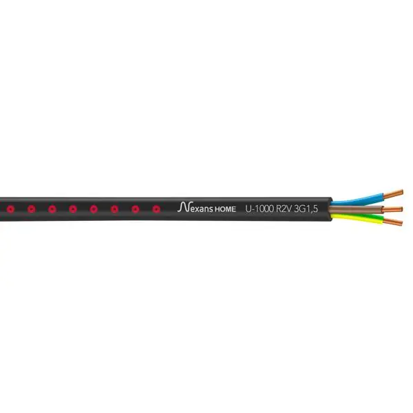 Câble industriel rigide U1000 RO2V 3G 1,5mm² couronne 50m Commande En Gros