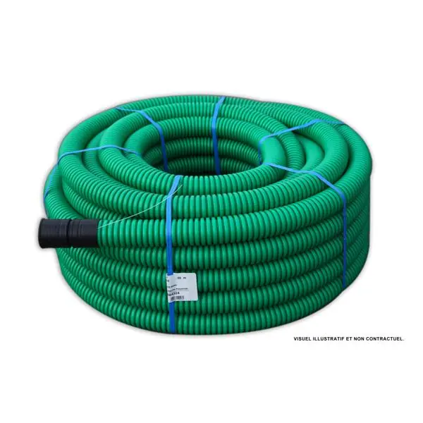 Fourreau vert PE annelé Ø40mm couronne 50m Remise