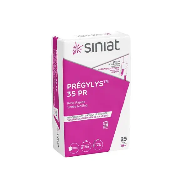 Certifié Enduit à joint prise rapide 2H PREGYLYS 35 PR sac 25kg