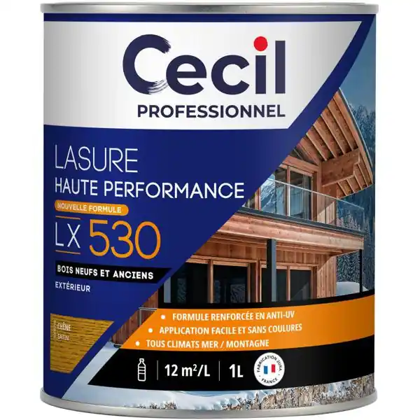 Prix Cassé Lasure haute performance LX530+ alkyde satinée chêne bidon 1L