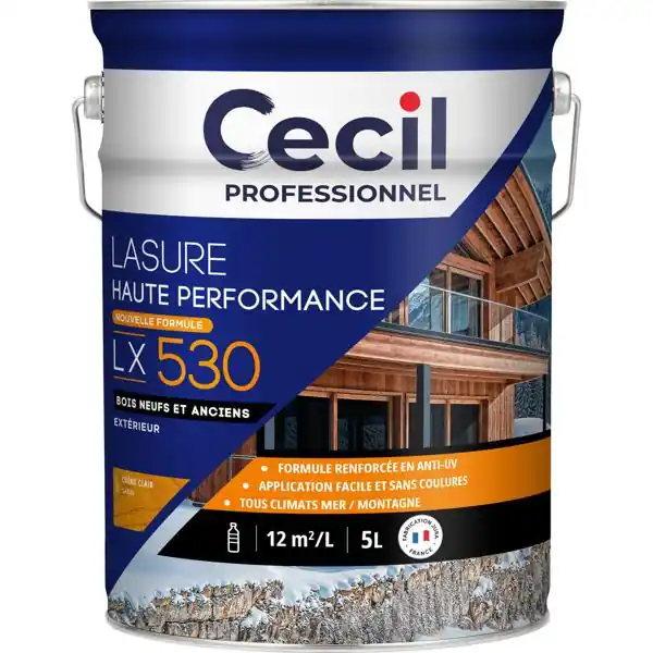 Lasure haute performance LX530+ alkyde satinée chêne clair bidon 5L Offre Du Jour