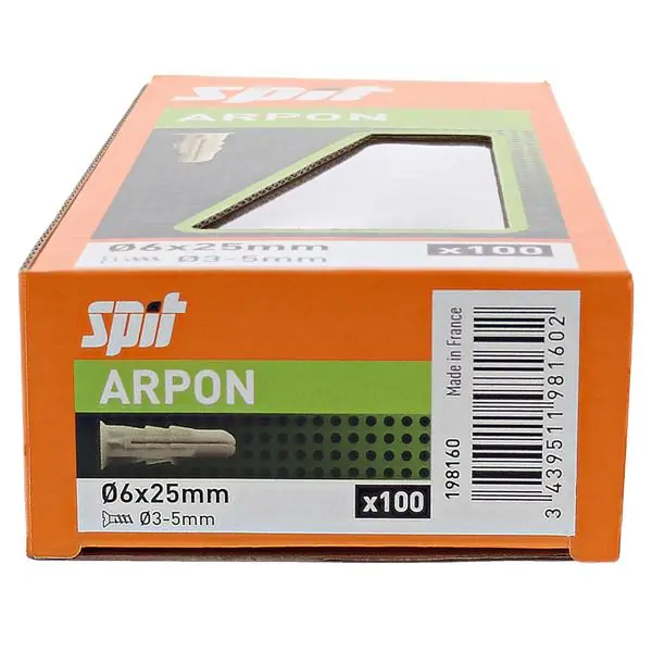 Promotion Chevilles ARPON PP Ø6x25mm boîte(s) 100